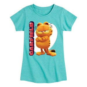 Girls' - Garfield - Garfield Movie Vertical Fitted Short Sleeve Graphic T-Shirt - 1 of 4