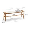 FURNIinspire Ottomans And Benches End of Bed Bench Wood Dining Bench, Entryway Bench for Living Room, Decorative Bench, Brown, 11.82"*31.5"*15.98" - 3 of 4