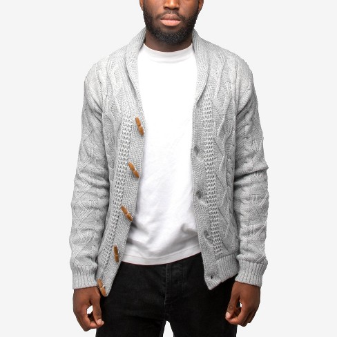 Mens cable knit on sale shawl collar cardigan