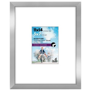 Americanflat 11x14 Picture Frame with shatter-resistant glass - Displays 5x7 With Mat and 11x14 Without Mat - Available in a variety of Colors - 1 of 4