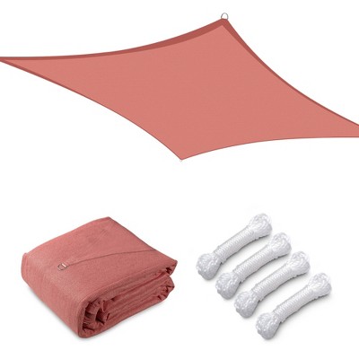 Yescom 16'x16' Deluxe Square Sun Shade Sail Canopy UV Blocking Top Cover Outdoor Patio Garden Red