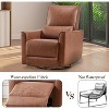 Swivel Rocking Recliner Chair, Manual Recliner Glider with Lumbar Support & Faux Leather Upholstery - 4 of 4