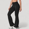 Anna-Kaci Active Women's High Waist Flared Leg Stretch Pants Smooth Fabric Seamless Waistband Active Lounge Bottoms - 3 of 4