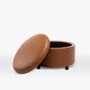 Sadie Large Round Storage Ottoman - eLuxury - 3 of 4