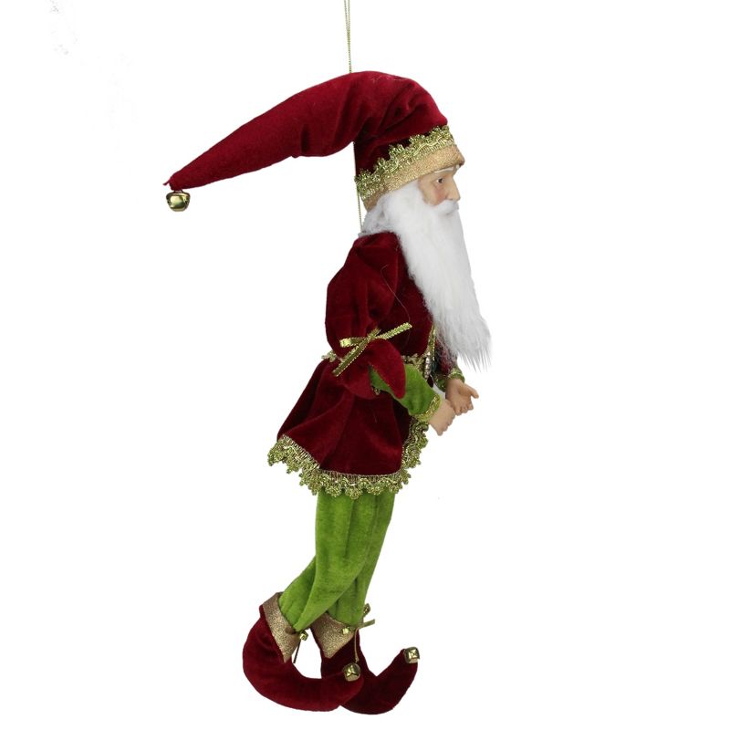 Northlight 18" Red and Green Whimsical Elf Christmas Decor Figurine, 3 of 6
