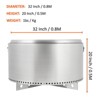 32 Inch Smokeless Fire Pit, 304 Stainless Steel Wood Burning Fireplaces Portable Safe Burning Firepit for Outside Patio Camping - 4 of 4