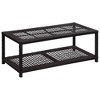 vidaXL Shoe Bench Black Poly Rattan, Metal - Black - 2 of 4