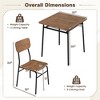 Resenkos Kitchen Table and Chairs Sets,Dining Table Set,3 Piece Dining Table Set for 2 Wood Square Table with Metal Frame-Brown - 4 of 4