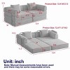2-Seater Convertible Sofa Bed with Space-Saving Design, Modular Folding Floor Sofa with Side Storage Pockets, Chenille Fabric Sofa-Coolbibila - 4 of 4