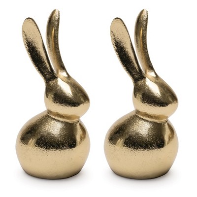 Melrose Modern Metal Bunny Decor (Set of 2)