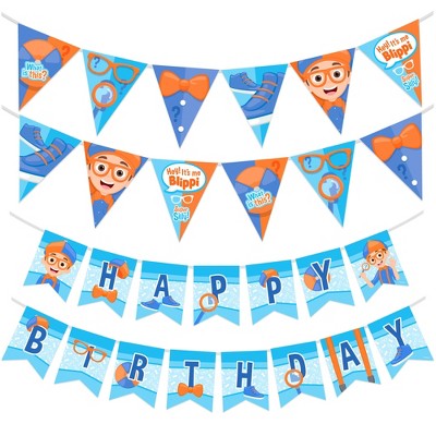 Treasures Gifted Blippi Banner & Pennants Kit - Blippi Party Supplies