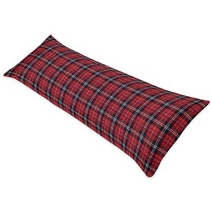 Sweet Jojo Designs Boy or Girl Gender Neutral Unisex Body Pillow Cover (Pillow Not Included) 54in.x20in. Rustic Patch Red and Blue - 1 of 4