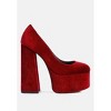 Old Novelty Platform Heel Velvet Pumps - 2 of 4