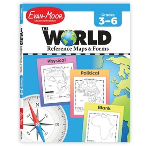 The World - Reference Maps & Forms, Grade 3 - 6 - Teacher Resource - (World & U.S. Maps) by  Evan-Moor Educational Publishers (Paperback) - 1 of 1