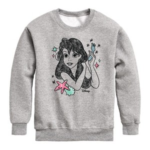 Boys' - Disney - Ariel Sketch Graphic Long Sleeve Fleece Sweatshirt - 1 of 4