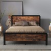 Coucheta 14" Platform Bed Frame, Rustic Wood Headboard & Footboard, No Box Spring (Size: Queen) - 3 of 4