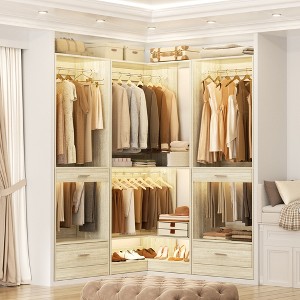 Besiost Freestanding Closet System Set of 3 with Drawers and Pants Racks, Walk-In Closet Orgainzer with Hangin Rods - 1 of 4