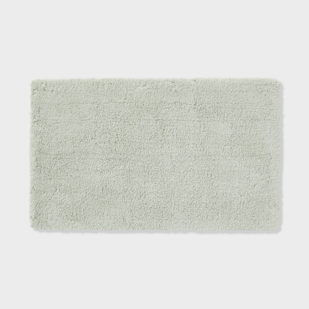 Photos - Bath Mat 24"x40" Spa Plush Bath Rug Light Mint - Threshold™: Machine Washable, Tuft