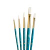 Princeton RealValue Brush Set, White Taklon Bristles, Short Handle Mixed Media Paintbrush, Blue, 5 Per Set, 3 Sets - 3 of 3