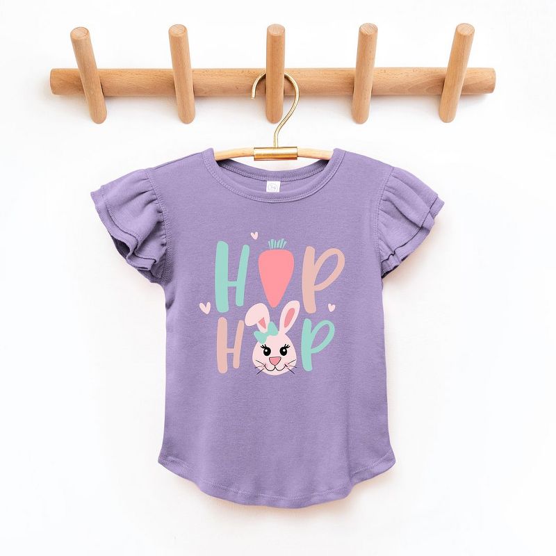 The Juniper Shop Hip Hop Bunny Toddler Flutter Sleeve Tee, 1 of 3