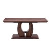 Vynxaria Modern Minimalist Rectangular Coffee Table - Walnut Dark Brown MDF w/Texture Sticker, Silver Plated Strips, 43.3"×22.4"×18.3" - 3 of 4