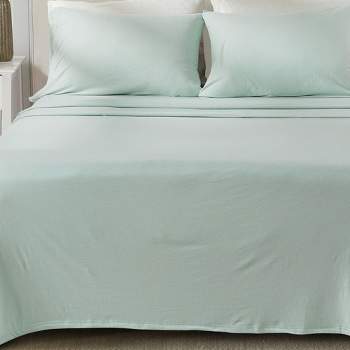 King 300 Thread Count Clean Performance Solid Sheet Set Blue - Sealy