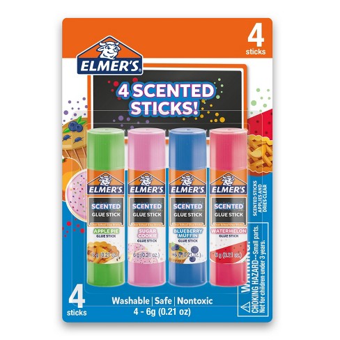 Elmer’s Scented Glue Sticks, Washable, Clear, Assorted Scents, 6 Grams, 6 Packs of 4 (24 Total Count)