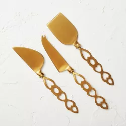 3pc Metal Cheese Utensil Set Gold - Opalhouse™ designed with Jungalow™