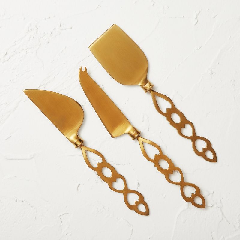 3pc Metal Cheese Utensil Set Gold - Opalhouse&#8482; designed with Jungalow&#8482;, 1 of 4