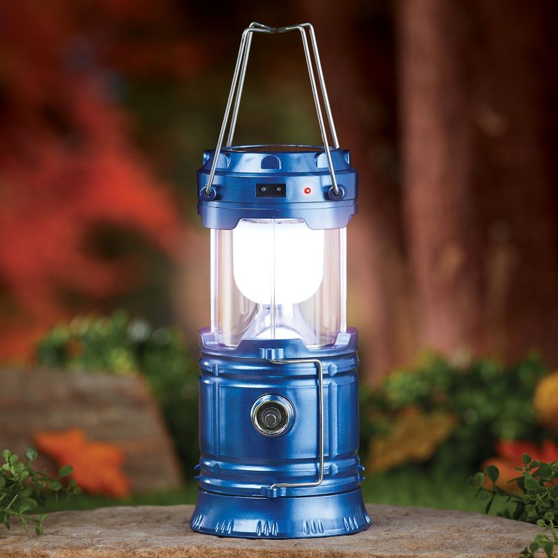 Collections Etc Portable Solar Bright LED Lighted Emergency Lantern 5.25 X 3.75 X 7.5 Blue Modern & Contemporary, 2 of 5