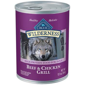 Blue Buffalo Wilderness High Protein, Natural Adult Wet Dog Food with Beef & Chicken Grill - 12.5oz