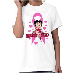 Betty Boop Breast Cancer Chemo Hero Womens Graphic T Shirt Tees Brisco Brands - 1 of 4