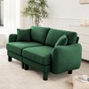 2-Seater Loveseat Sofa ¨C Modern Shell-Arm Design with Cylindrical Fabric-Wrapped Legs, Plush Foam Seating for Living Room, Bedroom, or Office - 4 of 4