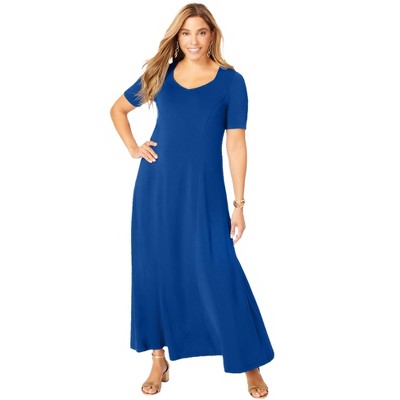 Jessica London Women's Plus Size Stretch Knit Sweetheart Maxi Dress