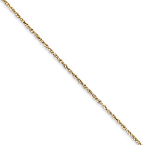 Black Bow Jewelry 0.8mm, 14k Yellow Gold, Baby Rope Chain Necklace - image 1 of 4