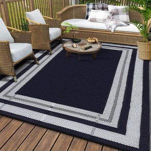 GOCAPTAIN 9x12ft Waterproof Outdoor Rug, Reversible Plastic Straw