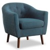 Fabric Upholstered Accent Chair with Button Tufted Back, Attached Back Cushion, Loose Seat Cushion, Foam Padding and Solid Wood Legs - 2 of 4