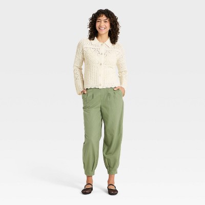 Women's Collared Crochet Cardigan - A New Day