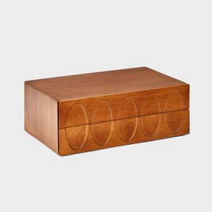 Two Drawer Wooden Mid-Century Modern Jewelry Organizer - A New Day™ Brown - 1 of 2