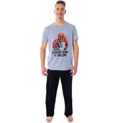 Marvel Men's Deadpool Pajamas Common Sense Is Tingling 2 Piece Pajama Set Deadpool