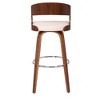 Shelly Contemporary Swivel Barstool Walnut/Cream - Armen Living - 4 of 4