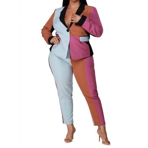 Women's Colorblock Pant Suit - L'ATISTE - 1 of 4