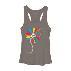 Adult Design By Humans You Can Be Anything Be Kind Flower Pride By HARGOORacerback Tank Top - 1 of 2