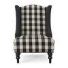 33.75" Polyester Classic Biscuit-Style Accent Chair with Solid Wood Legs - 2 of 4