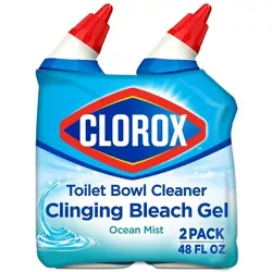 Clorox Toilet Bowl Cleaner Clinging Bleach Gel - Ocean Mist - 24oz/2pk