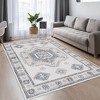 Boho Area Rug Washable Rugs Large Rug Moroccan Rug Non-Slip Non-Shedding Rug Soft Distressed Carpet Foldable Rug Bedroom, 4' x 6' Beige - 2 of 4
