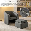 Giles Morden Upholstered Armchair with Removable Legs Storage Ottaman Set of 2|ART OF LIVING DESIGNS - 4 of 4
