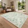 Washable Vintage  Medallion Rug Non Slip Low Pile Rug Soft RetroThrow Floor Cover Foldable Indoor Carpet for Living Room Bedroom Playroom Nursery - 2 of 4
