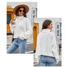 Coolmee Women's Fall Winter Turtleneck Cropped Sweater Casual Cable Knit Long Sleeve Pullover Jumper Tops - 3 of 4