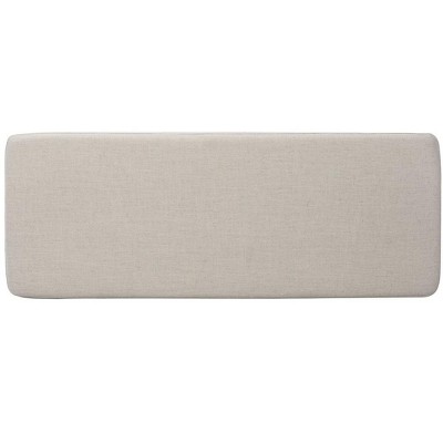 Elsie Transitional Light Grey Linen and Black Wood Bench